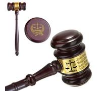 UIDMEN Logotipo de texto de martillo de juez personalizado, juego de bloques, reuniones, subastas, regalo HOA, jueces, presidente, subastador, clubes, organizaciones