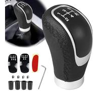 UieaMsio Pomo de Cambio Manual de 5 Velocidades - Palanca de Cuero Premium Automotriz Universal Con 4 Adaptadores-A (B)