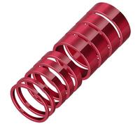 UIEHII 9 Piezas Espaciador Bicicleta Espaciador 1 1/8 Pulgadas Aluminio Espaciador Anillos Espaciador Bicicleta Ahead Stem Espaciador Manillar Campana Aluspacer Espaciador (Rojo)