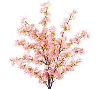 Uieke 3 Ramas de Cerezo Artificiales de Seda de 99,8 cm, Flores de Cerezo Artificiales, arreglos para Boda, hogar, decoración Japonesa, Color Rosa