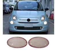 Uieohout Cubierta de faro delantero compatible con Fiat 500 2016-2024 accesorios, cubierta de faro alto para coche, protector de máscara para lente de faro, protectores de pantalla de cristal,