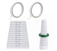 UieoKakeh 2 Herramientas de Medición con 2 Rollos de Cinta Adhesiva Doble Cara, Juego de Medidor de Pulsera y Mandril, Herramienta de Medición para la Fabricación de Joyas