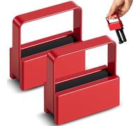 UieoKakeh 2 Pcs Imán 50 Lb 2.1 X 2 X 0.8 Pulgadas Herramienta Magnética de Recogida Roja para Clavos, Tornillos y Tuercas, Localizador de Piezas de Acero y Hierro