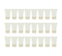 UieoKakeh 24 Vasos de Chupito de Poliestireno de 30 Ml para Licores y Cócteles, Diseño Degradado Multicolor con Brillo Dorado