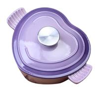 UieoKakeh Cacerola Holandesa con Tapa de Hierro Fundido de Primera Calidad, Olla Sopera Esmaltada en Forma de Corazón Apta para Tipo de Cocinas, Ideal para Guisos, Horneados y Cocción Lenta.