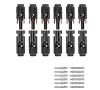 UieoKakeh Conectores Solares con Llave, Resistentes Al Agua y A los Rayos UV, para Cables Fotovoltaicos de 10 AWG (12 Unidades)