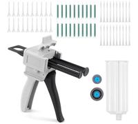 UieoKakeh Dispensador de Pegamento 2K, Dispensador de Pegamento Epoxi de 50 Ml, Pegamento de para Mezclar Adhesivo AB 2:1, con 60 Boquillas.