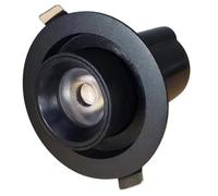 UieoKakeh Empotrable LED Extensible de 12 W, Redondo, de Aluminio, COB, para Techo, Extensible y Ajustable, para Interiores, Color Negro.