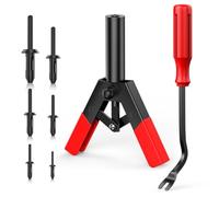 UieoKakeh Juego de 122 Remaches de Plástico con Extractor de Remaches - para Instalar y Quitar la Tapicería de las Puertas del Coche
