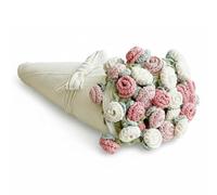 UieoKakeh Manta de Ramo de Flores de Ganchillo, Manta Tejida A Mano con Rosas, Regalo Romántico para San Valentín