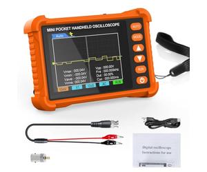 UieoKakeh Osciloscopio Digital Portátil de 250 KHz, 2,5, Ajuste Automático, Pantalla LCD de 2,8 Pulgadas, ±40 V, Batería Recargable de 3 Horas para Reparación y Educación.