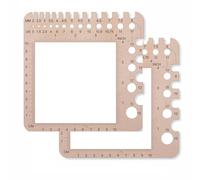 UieoKakeh Regla de Calibre para Agujas de Tejer, Agujas de Crochet, Calibre para Agujas de Hilar, Tarjeta de Control, Guía para Envolver el Hilo, Herramienta para Tejer