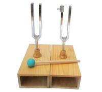UieoKakeh Tenedor de Afinación Resonante 440HZ Instrumento Experimental de Vibración con Caja Resonadora de Madera para Ayudas de Enseñanza en Yoga y Meditación.