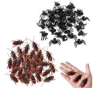 UIEXAY 124 Piezas Cucaracha Juguete Simulación Arañas De Halloween Arañas De Plástico, Juguete De Cucaracha Falsa Interesante, Juguete De Cucaracha De Broma, Para El Día De Los Inocentes