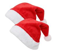 UIEXAY 2 Gorros Navideños Rojos, Gorros Navideños, Talla Unisex - Gorro Rojo de Papá Noel - para Navidad y Fiestas Navideñas - Adultos y Niños