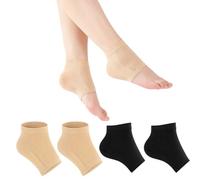 UIEXAY 2 Pares Calcetines De Gel Suaves Hidratantes, Para El Talón Ventilar Gel Calcetines De Punta Abierta Silicona Suave Piel Seca Dura Agrietada Transpirable Reutilizable Protector Pies