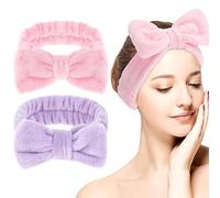 UIEXAY 2 Piezas Cinta Para El Pelo Para Mujer, De Forro Polar De Coral, Para Maquillaje, Elástica, De Ala Ancha, Coral, Lavado De Cara, Para Ducha, Cuidado De La Piel, Deportes