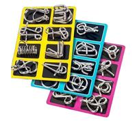 UIEXAY 24 PCS Rompecabezas Brain Teaser Puzzle, Rompecabezas, Rompecabezas Metal, para Todas Las Edades Juegos de Juguetes Educativos de Inteligencia