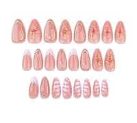 UIEXAY 24 Pcs Uñas Postizas Gel Cortas Primavera, Color Nude Rosa Press On Nails Para Pegar, Decoración 3D Flores Y Perlas, Uñas Artificiales Cortas De Cobertura Total Estilo Francés