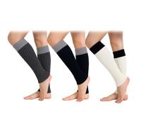 UIEXAY 3 Pares Calentadores De Piernas Invierno Para Mujer, Tejidos A Crochet, Cálidos Y Cómodos, Modestos Y Versátiles, Ideales Para Invierno, Primavera Y Otoño