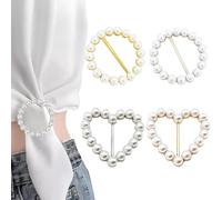 UIEXAY 4 piezas Anillos de bufanda Hebilla para mujeres Clips de camiseta Pinzas de ropa Hebilla de anillo de tela para mujeres Clip de bufanda de cinturón Clip de camiseta Clips de corbata