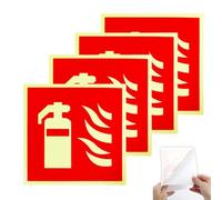 UIEXAY 4 Piezas Señales De Extintor De Incendios 15 X 15 Cm Pvc Fotoluminiscente Autoadhesiva Señal De Protección Contra Incendios Cartel Extintor Señales De Extintor De Autoadhesiva Para Lugares