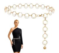 UIEXAY Cinturon Ajustable Metálico, 1 pieza cinturon dorado Cinturón de cintura multicapa para mujer, Cadena de cintura para vestidos vaqueros, Para Vestidos, Mezclilla, Camisa Larga