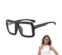 UIEXAY Cuadrados De Montura Grande Negro Gafas De Luz Azul Sin Graduar Estilo Oversize Para Hombre Mujer Protección Visual Fiesta Oficina Pantalla Ordenador Moda