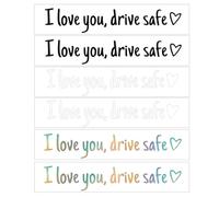 UIEXAY - Juego de 6 pegatinas divertidas para coche con el lema "Te quiero, conduce con cuidado". Pegatinas de vinilo de alta calidad para retrovisores y ventanas, con un diseño único para mujeres.