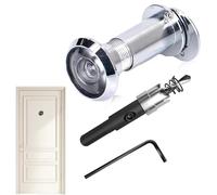 UIEXAY Mirilla Puerta, Mirillas Para Puertas Seguridad Con Cubierta De Privacidad, Gran Angular De 200°, Para Puertas De 35 A 60 Mm Grosor, Para Casa, Oficina, Hotel, Con Taladro, Plateado