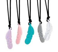 UIEXAY Paquete de 5 collares sensoriales, juguete de silicona para masticar para aliviar la ansiedad, juguete sensorial para niños con autismo, desarrollo motor oral, y trastorno de ansiedad social