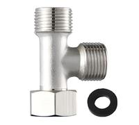 UIEXAY Válvula De Conexión De Tres Vías T Para Inodoro 3/8" Con Entrada Lateral 1/2" - 3 Vías Grifo De La Válvula De Desvío, Conexión De Tres Vías T Valve, Rosca Recta Para Grifo O Cisterna