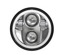 UIFCOG Faro Delantero Luz de Conducción Para Blackline FXS 2011-2013 Conjunto De Faros Para Motocicleta Luces Altas Y Bajas DRL(Cromo,A)