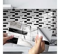 UIGJIOG 24 Piezas Pegatinas de Azulejos Autoadhesivos, Paneles Impermeables Autoadhesivos Calcomanías de Papel de Pared Azulejos Rectangulares para Decoración del Hogar,3,48pcs