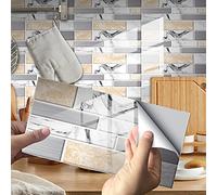 UIGJIOG 24 Piezas Pegatinas de Azulejos Autoadhesivos, Paneles Impermeables Autoadhesivos Calcomanías de Papel de Pared Azulejos Rectangulares para Decoración del Hogar,2,48pcs