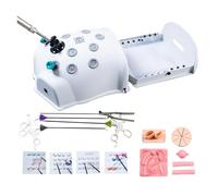 UIGJIOG Caja Entrenamiento Laparoscópico Simulador Laparoscópico Kit Endoscopio 4 Instrumentos Quirúrgicos 9 Módulos Entrenamiento Proporcionan Proceso Formación Completo Entrenador Laparoscópico