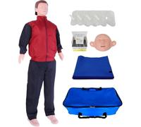 UIGJIOG Modelo de Primeros Auxilios de Reanimación Cardiopulmonar Maniquíes de Cuerpo Completo Kit de Adulto con Mascarilla Reemplazable 4 Bolsas Pulmonares Reemplazables 50 Mascarillas de Barrera