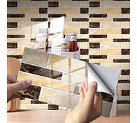 UIGJIOG Pegatinas para Azulejos con Efecto ladrillo 3D, Adhesivos Decorativos para Azulejos Pegatinas para Baldosas del Baño/Cocina,2,48pcs
