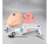 UIGJIOG Simulador de Laparoscopia para Entrenamiento de Operaciones Versión Ginecológica,Neumoperitoneo Suave, Caja de Entrenamiento con 10 Módulos, 4 Instrumentos, Cámara de Alta Definición 1080P