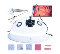 UIGJIOG Simulador Laparoscópico Caja Esférica Cirugía Laparoscópica Simulador Entrenador Endoscopio Y 4 Instrumentos Quirúrgicos Y 5 Módulos de Entrenamiento Y Fuente de Luz Set de Laparoscopia
