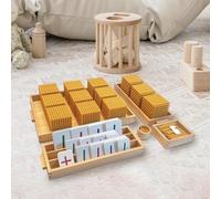 UIGJIOG Sistema Decimal Matemáticas Montessori Matemáticas Materiales Didácticos Enseñanza Educación Preescolar Materiales Montessori Cuentas Doradas 1-9000 Suma Resta