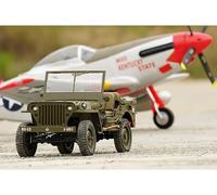 UIGJIOG Vehículo de Control Remoto Camión Militar Listo para Usar Camión RC 2.4Ghz con Motor Cepillado de 180 Luces LED para Adultos Coche RC 1:6