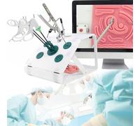 UIGJIOG Verde, Caja de Entrenamiento de simulación laparoscópica Kit simulador cirugía Entrenador laparoscópico cámara HD 5 módulos capacitación 4 Herramientas quirúrgicas Diseño Canal
