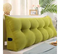 UIHECTA CojíN CuñA Triangular, Almohada De Lectura De Cabecera, Respaldo Cabecero Desmontable, CojíN Lumbar De CuñA, Refuerzo De Apoyo De Posicionamiento, para HabitacióN, DiváN,Verde,L80×W20×H50cm