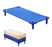 UIHECTA Cunas Apilables para Preescolar, Cunas para GuarderíA, Listos para Armar, Muebles para Aulas, para NiñOs Y BebéS,Azul,5PCS 138cm