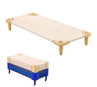 UIHECTA Cunas Apilables para Preescolar, Cunas para GuarderíA, Listos para Armar, Muebles para Aulas, para NiñOs Y BebéS,Beige,10PCS 130cm