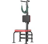 UIHECTA Estirador Cervical Eléctrico para Aliviar el Dolor de Cuello, Dispositivo de Tracción Cervical con Corrector de Postura y Silla, Máquina de Entrenamiento para Estirar el Cuello,Black Red