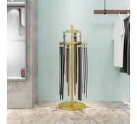 UIHECTA ExhibicióN De CinturóN De Piso, Expositores De Cinturones para Hombre, Corbatero De Metal para Venta Al por Menor, Organizador Perchas, para Tienda Ropa, Boutiques,Oro,Height 168cm