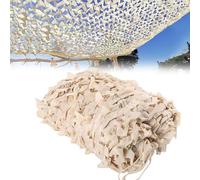 UIHECTA Red De Camuflaje Beige, Red De Sombra para PéRgola JardíN, Resistente Y Duradera, Vela Sombra con ProteccióN Solar Y Anti-UV, Tela Oxford 210D, para Camping Caza DecoracióN,Beige,7x13m