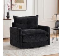 UIHECTA SillóN Giratorio Decorativo, Moderno SillóN Giratorio Barril Sala Estar, SillóN Cuadrado Decorativo Barril, CóModo Y con Giro 360 Grados, SillóN Tapizado Chenilla,A,1PCS